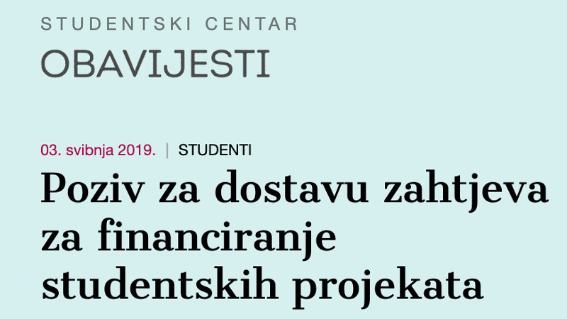 Studentski centar Pula objavio je...